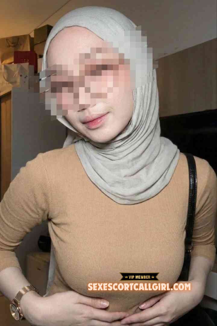 KL Escort Girl Slim Malay girl Kesya in hijab and brown top, Kuala Lumpur Sex Escort Malaysia Girl Service